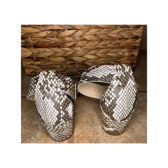 AGL Snakeskin Print Platform Sandals, Strappy, Sz 38, Made in Italy, Leather - Picture 4 of 8